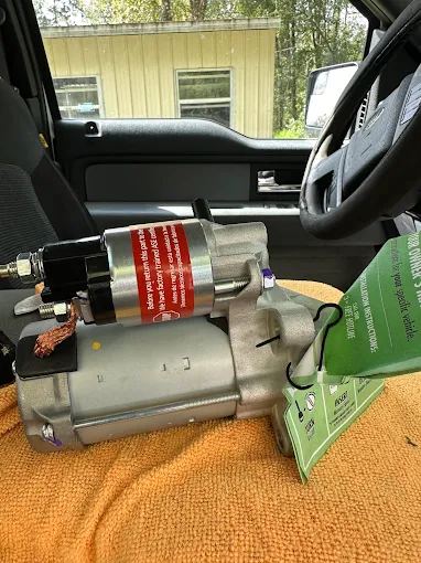 Replacement starter motor ready to install